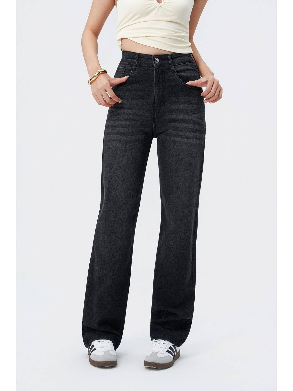 Not Your Daddy's Straight Leg Jeans- Black | ST23 - view 4