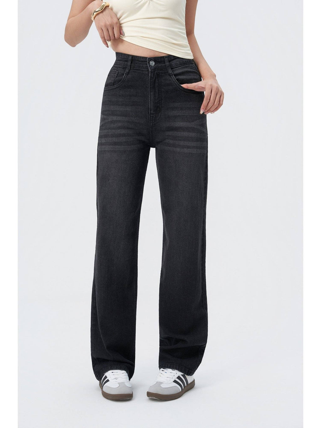 Not Your Daddy's Straight Leg Jeans- Black | ST23 - view 5