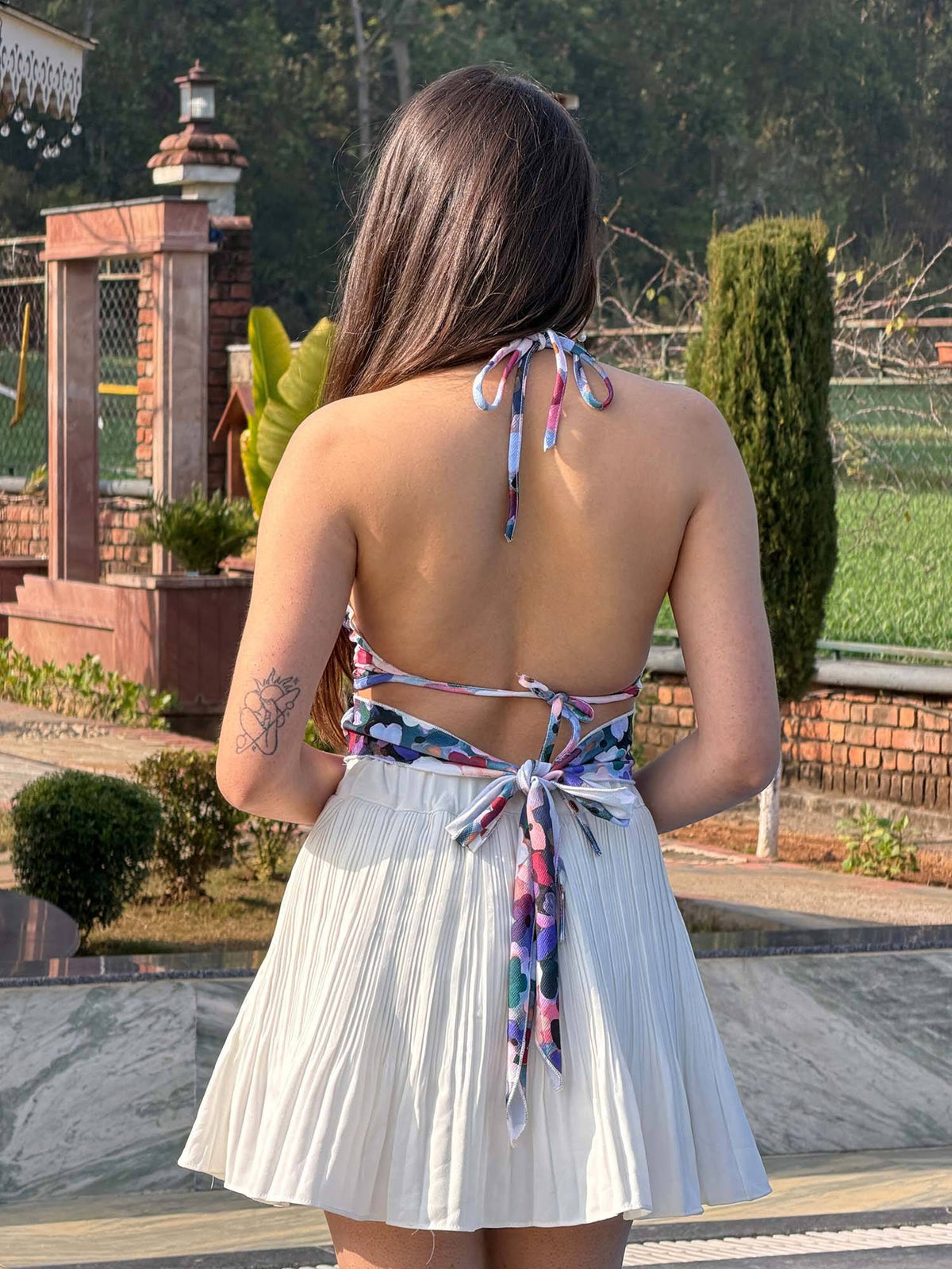 Multi-Color Regular Fit Floral Halter Neck Top | HT67 - view 4