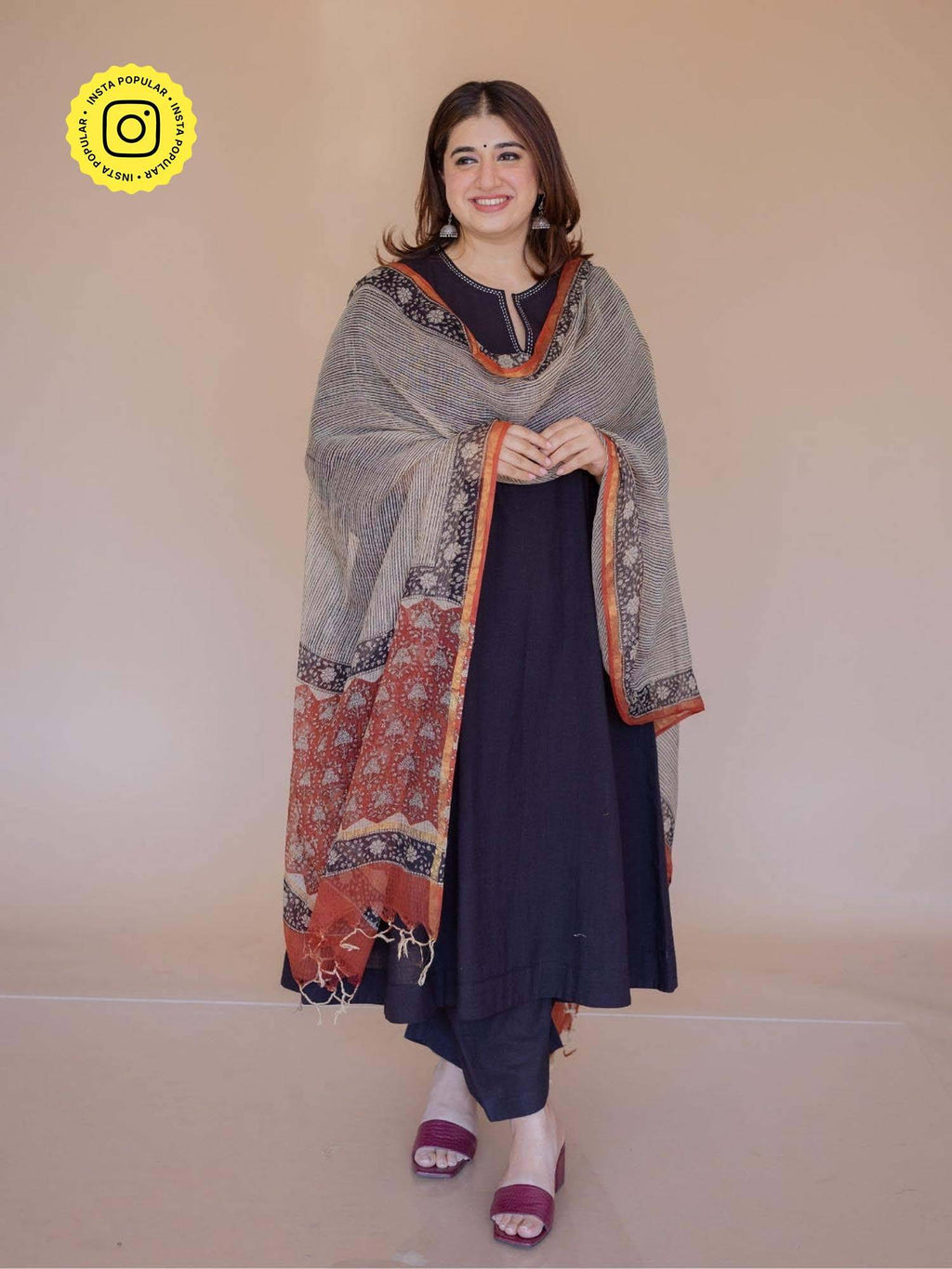 Nyra Yellow Solid Slub Cotton Jhabbha Kali Kurta With Hand Embroidery | KDG - view 11