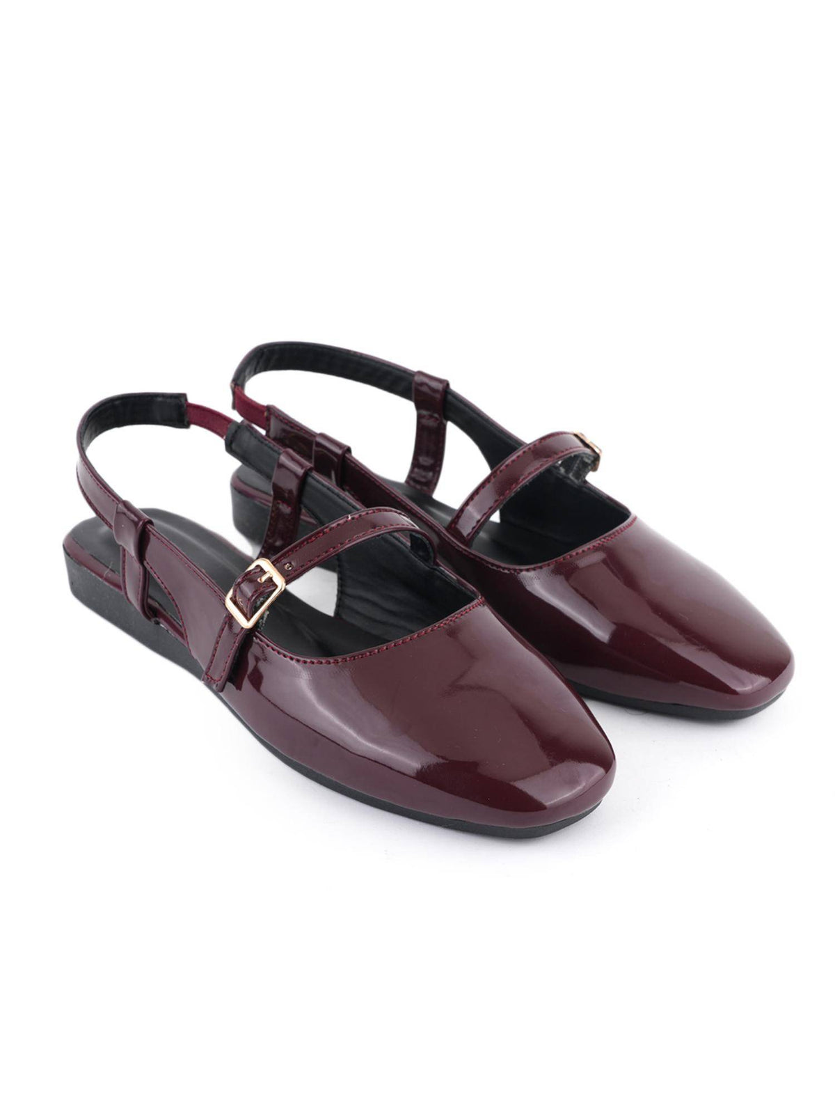 Womens Maroon Square Toe Sandals | SD89 - view 3