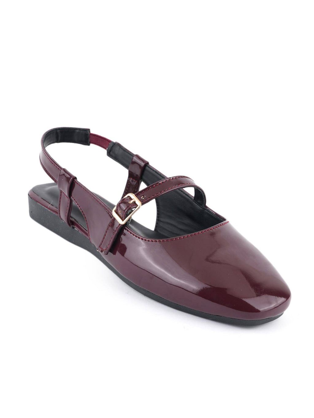 Womens Maroon Square Toe Sandals | SD89 - view 4