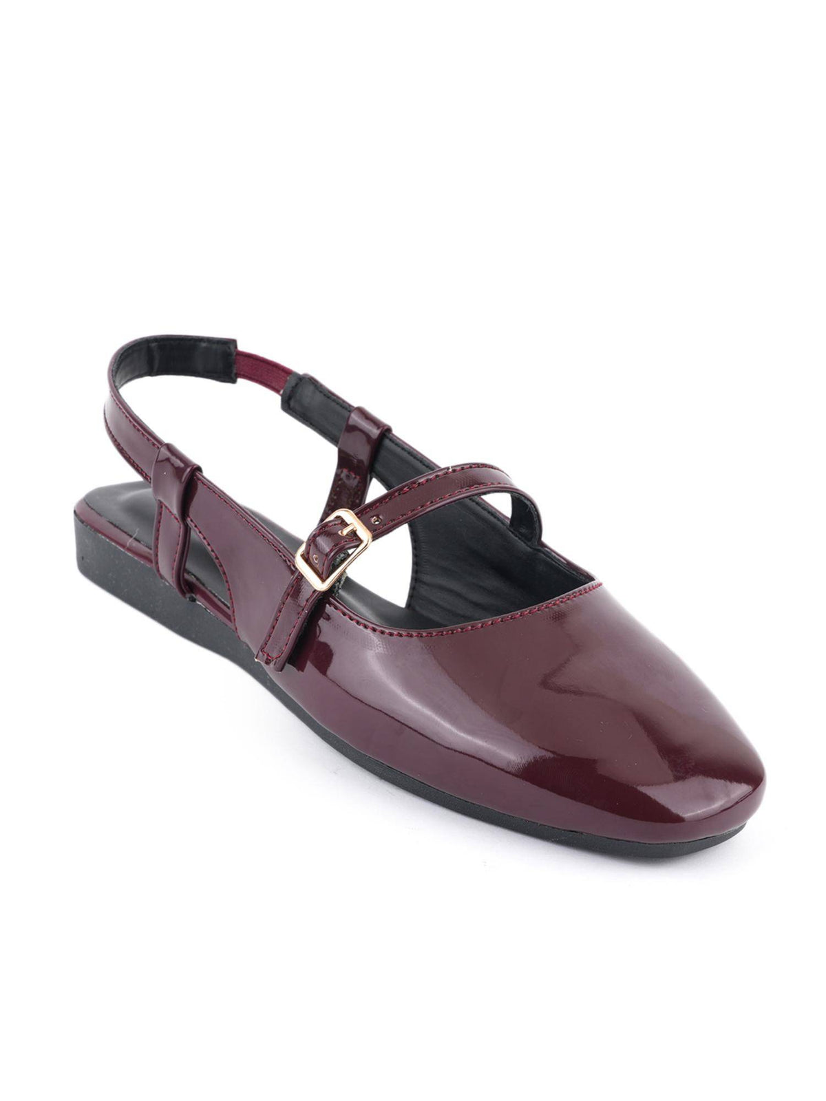 Womens Maroon Square Toe Sandals | SD89 - view 4