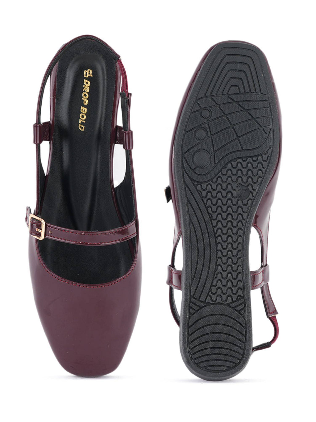 Womens Maroon Square Toe Sandals | SD89 - view 6