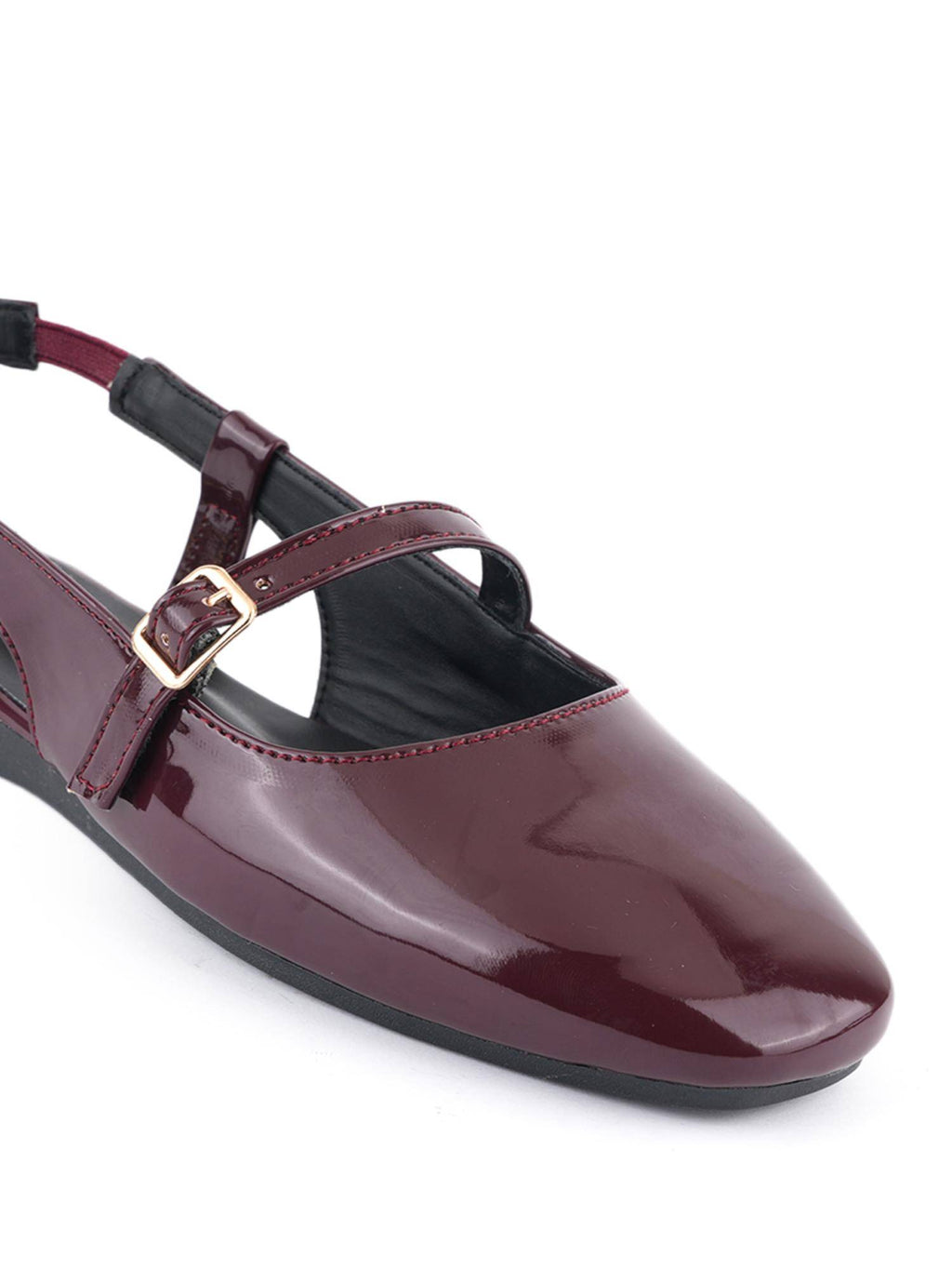 Womens Maroon Square Toe Sandals | SD89 - view 7