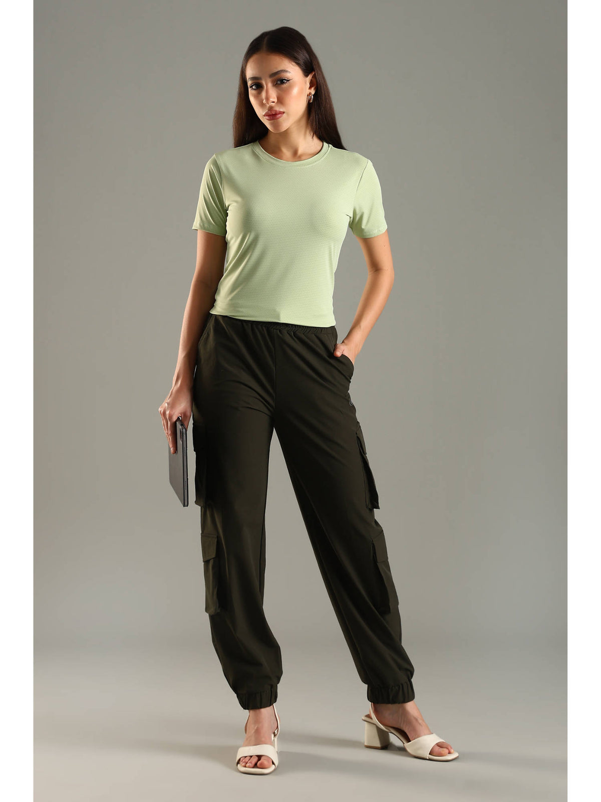 Women Green Soft and Stretchy Nylon Sports Top | TT89 - view 2
