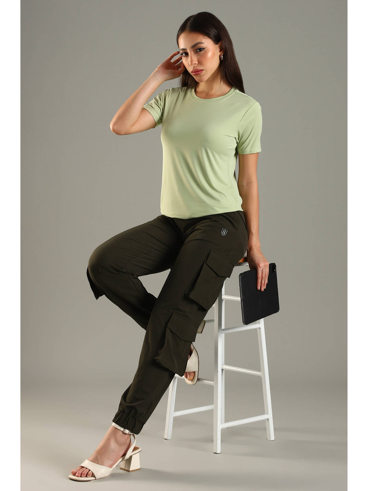Women Green Soft and Stretchy Nylon Sports Top | TT89 - view 5
