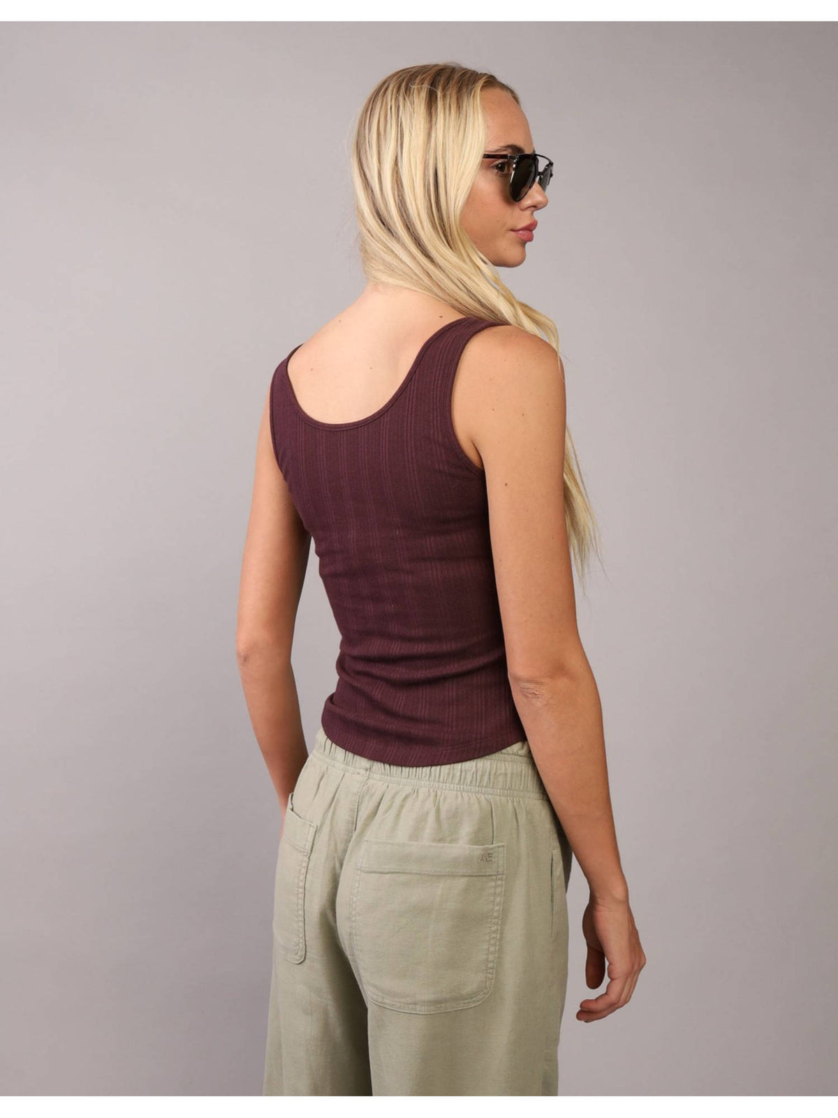Women Burgundy Tank Top | TT98 - view 2