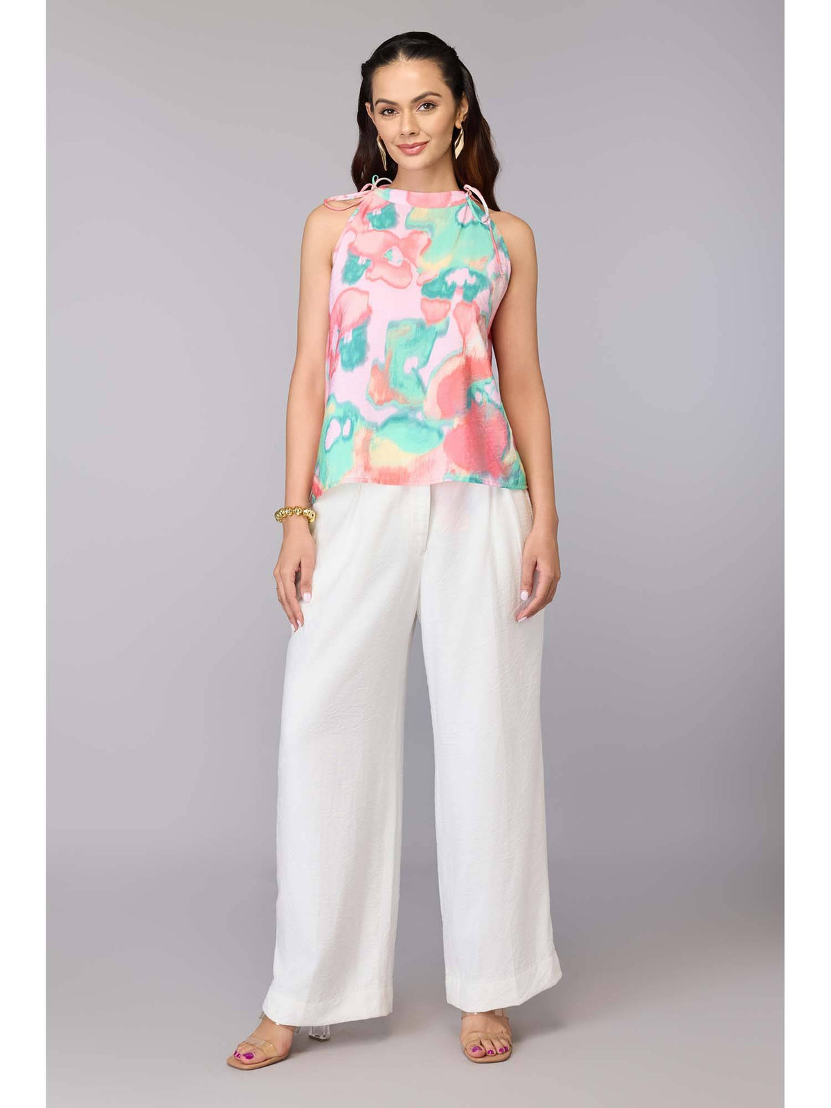 Vibrant Tie-Strap Halter Top | HT67 - view 1