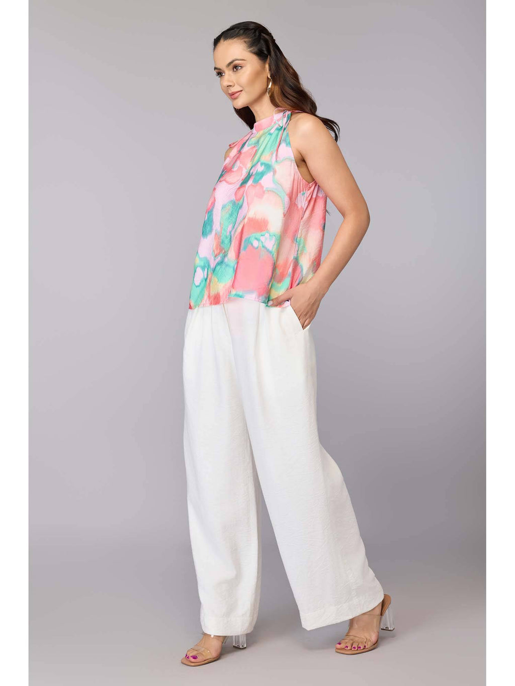 Vibrant Tie-Strap Halter Top | HT67 - view 2