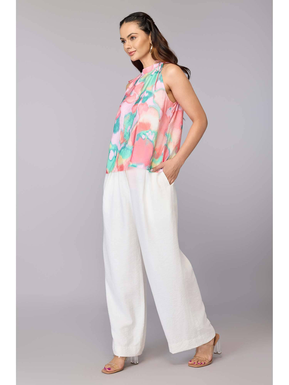Vibrant Tie-Strap Halter Top | HT67 - view 2