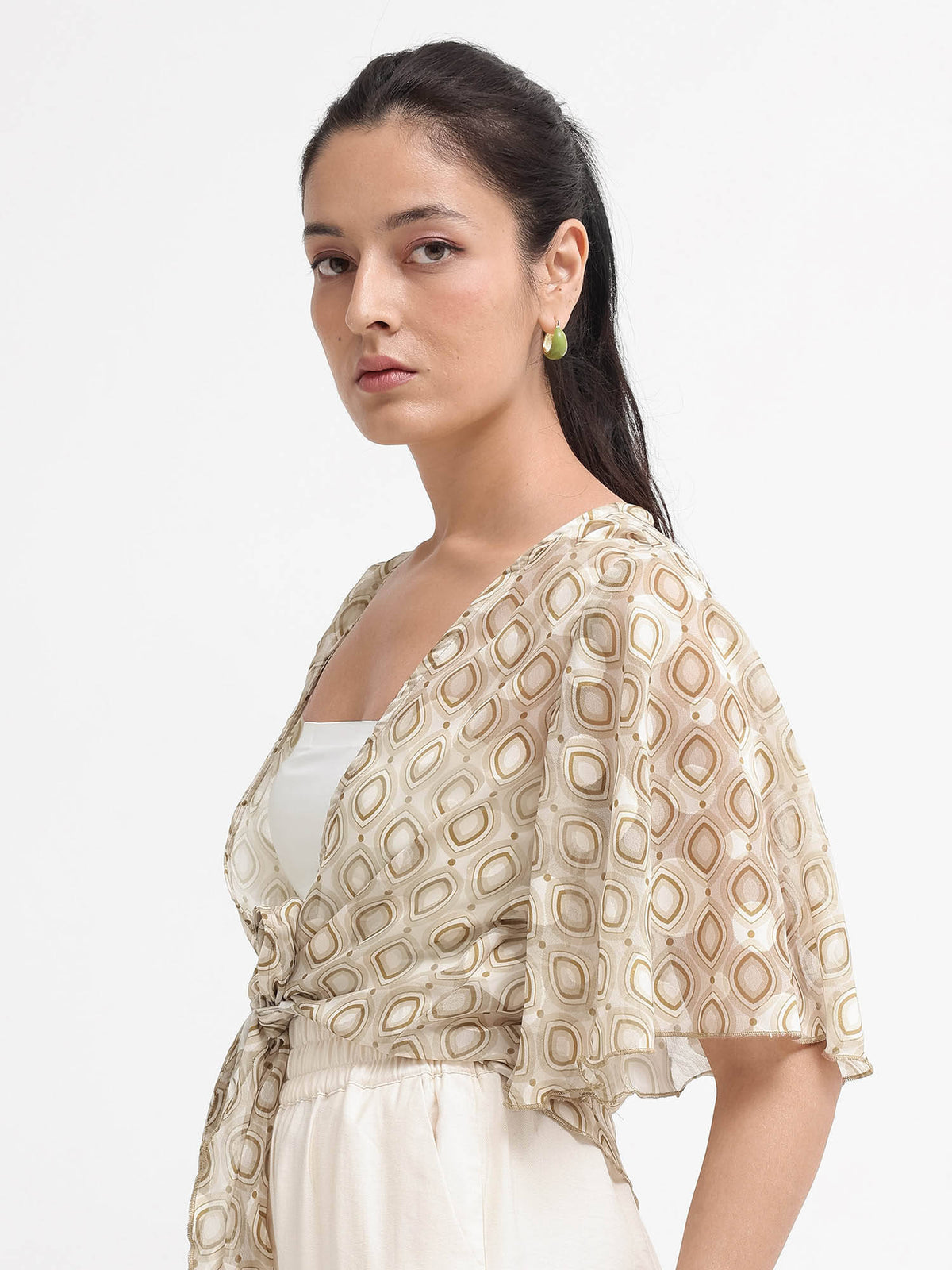 Women Crotone Printed Beige Shrug | JC78 - view 3