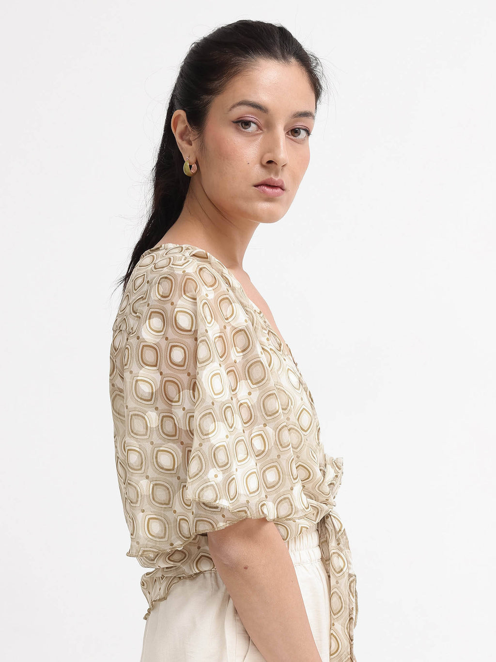 Women Crotone Printed Beige Shrug | JC78 - view 4