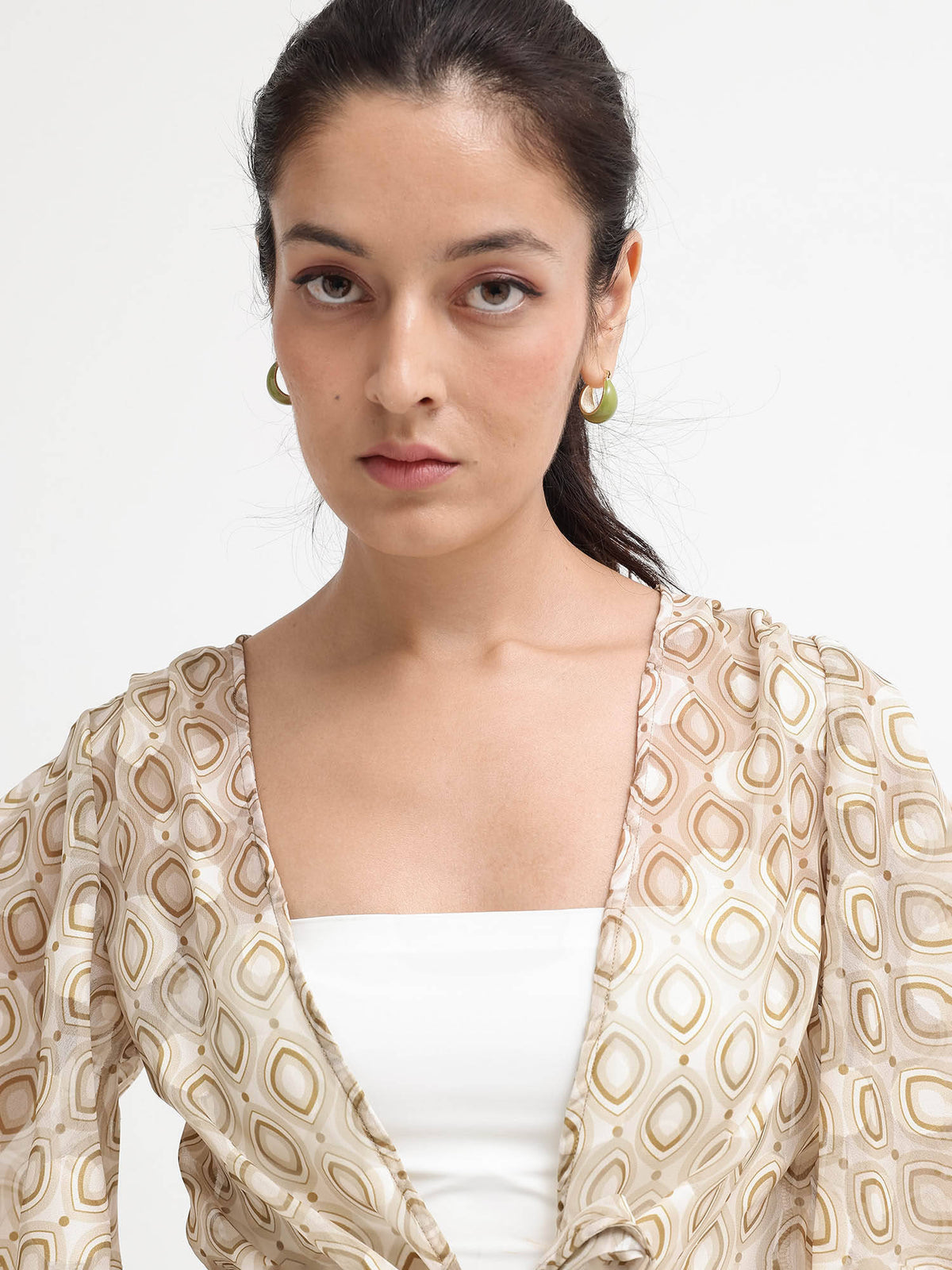 Women Crotone Printed Beige Shrug | JC78 - view 6