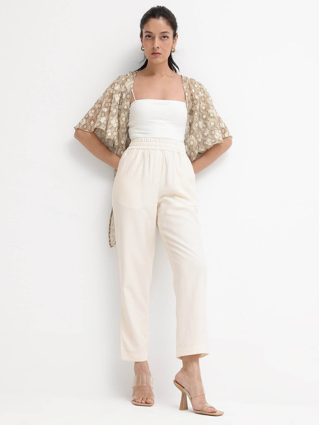 Women Crotone Printed Beige Shrug | JC78 - view 7