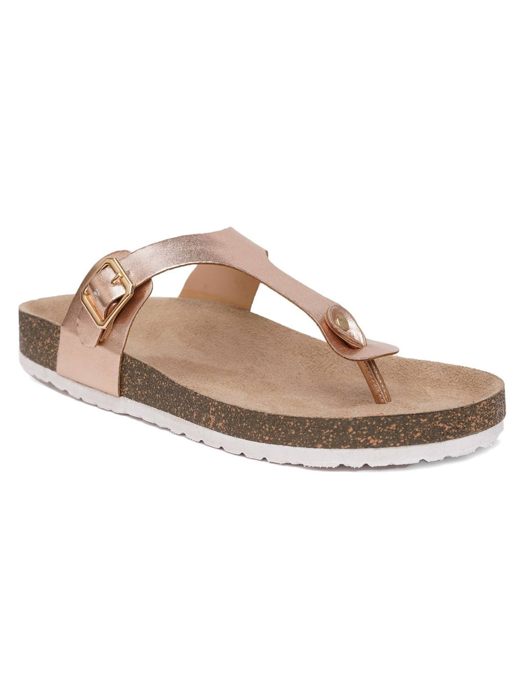Women Rose Gold Solid Sandals | SD89 - view 2