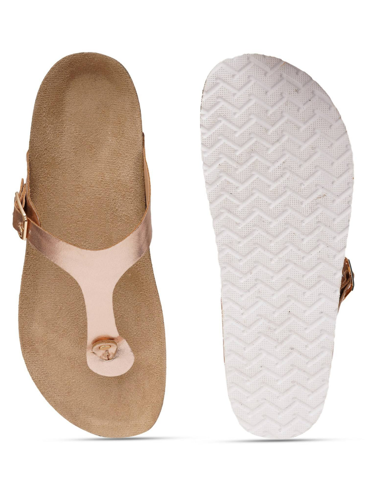 Women Rose Gold Solid Sandals | SD89 - view 3