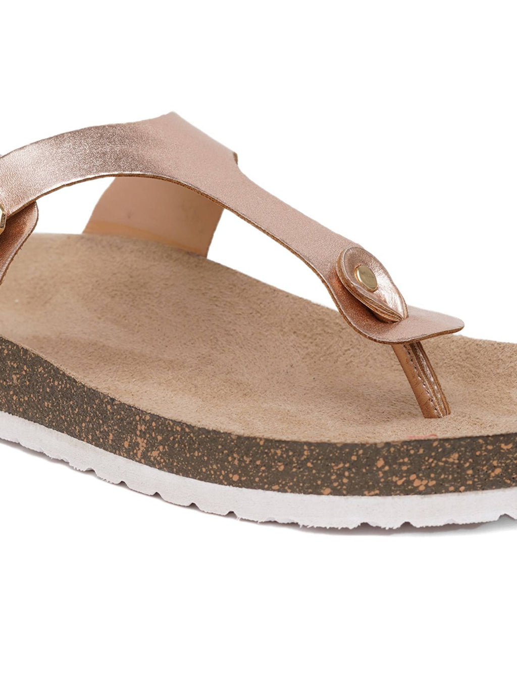 Women Rose Gold Solid Sandals | SD89 - view 5