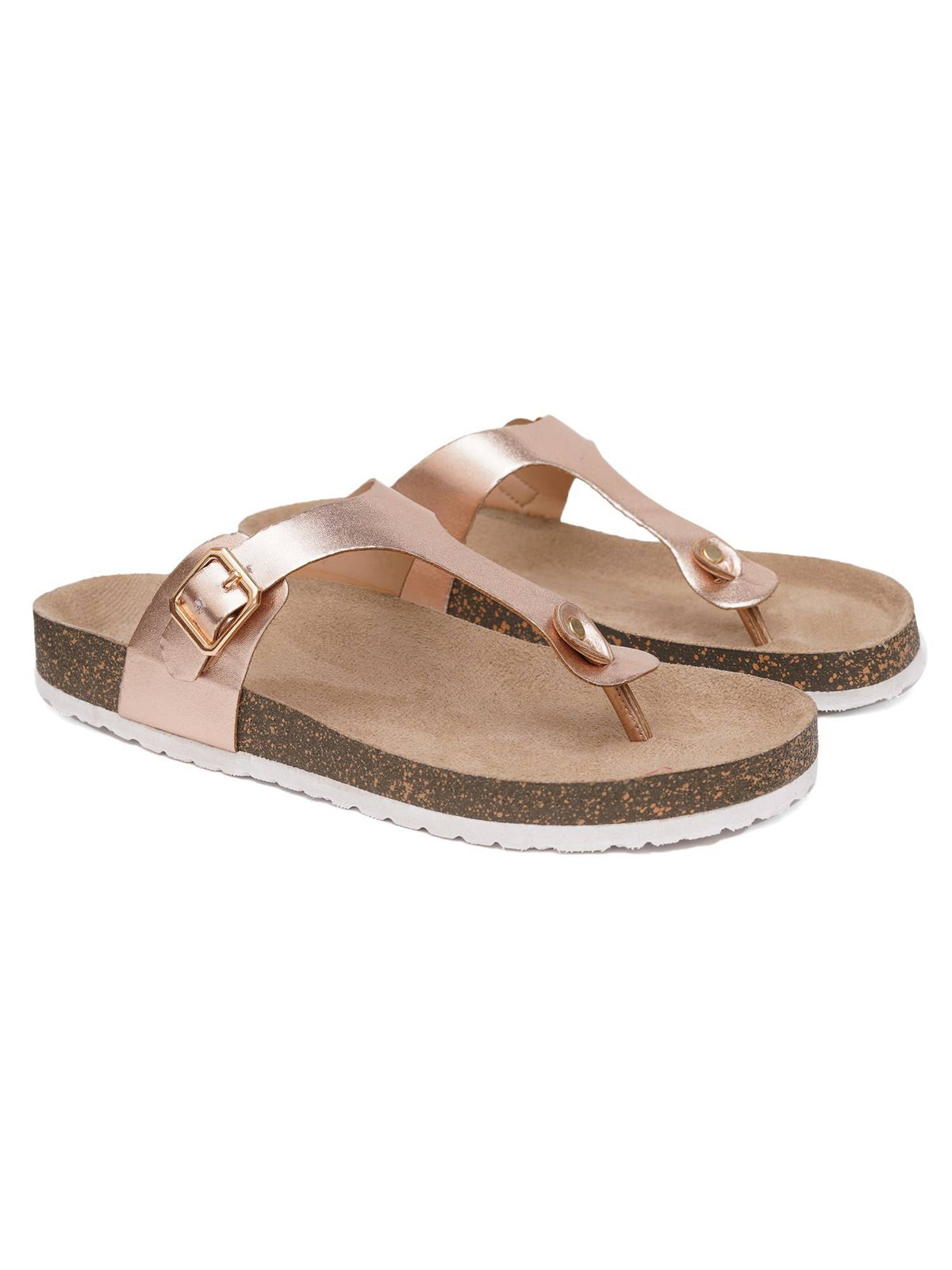 Women Rose Gold Solid Sandals | SD89 - view 7