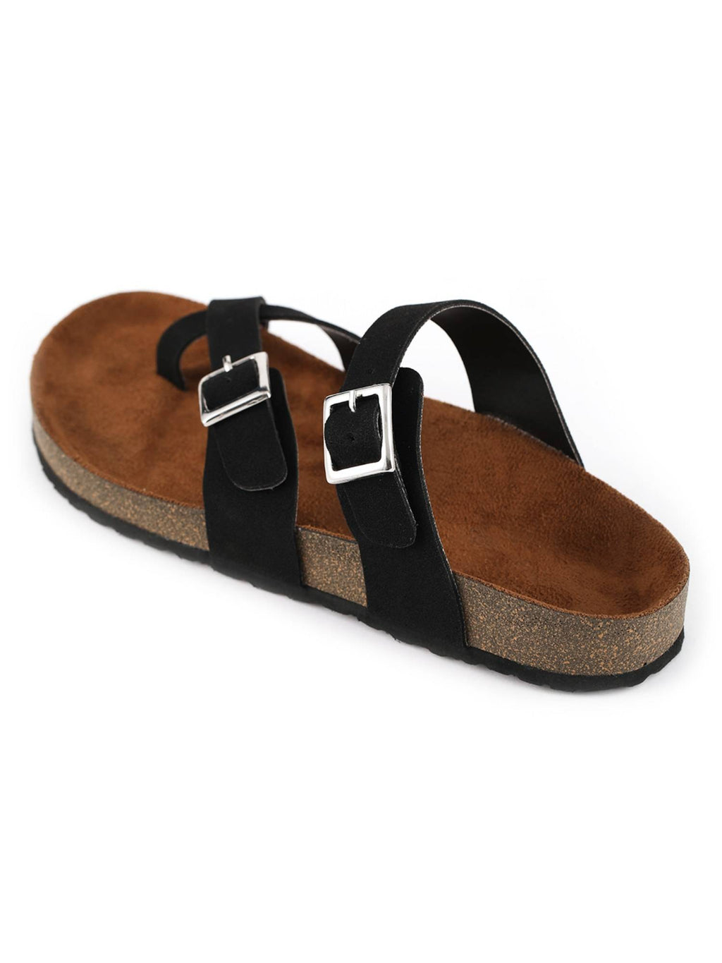 Women Black Solid One Toe Sandals | SD89 - view 4