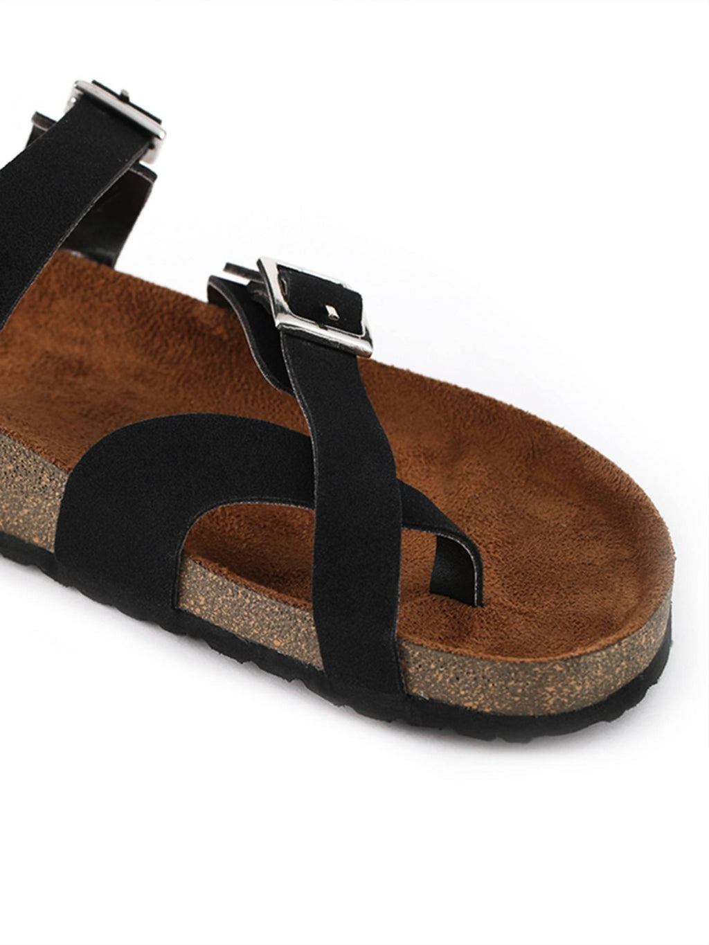Women Black Solid One Toe Sandals | SD89 - view 5