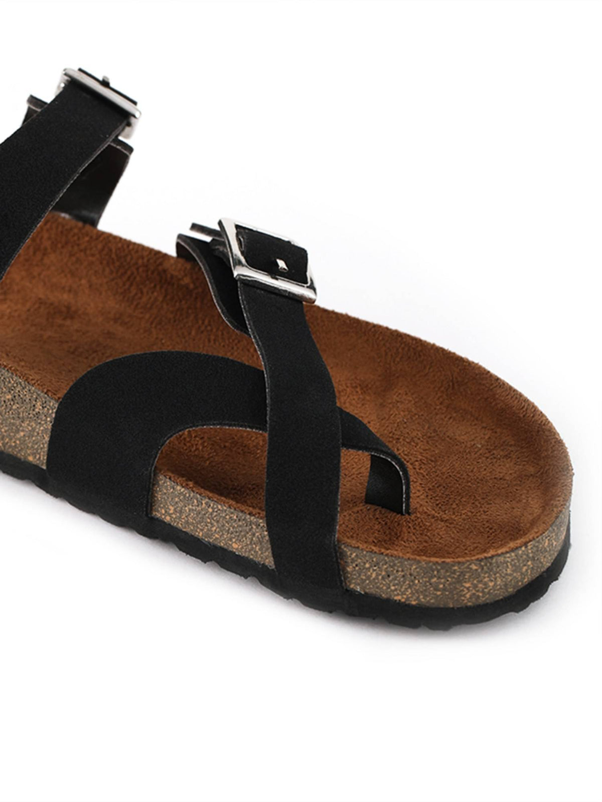 Women Black Solid One Toe Sandals | SD89 - view 5