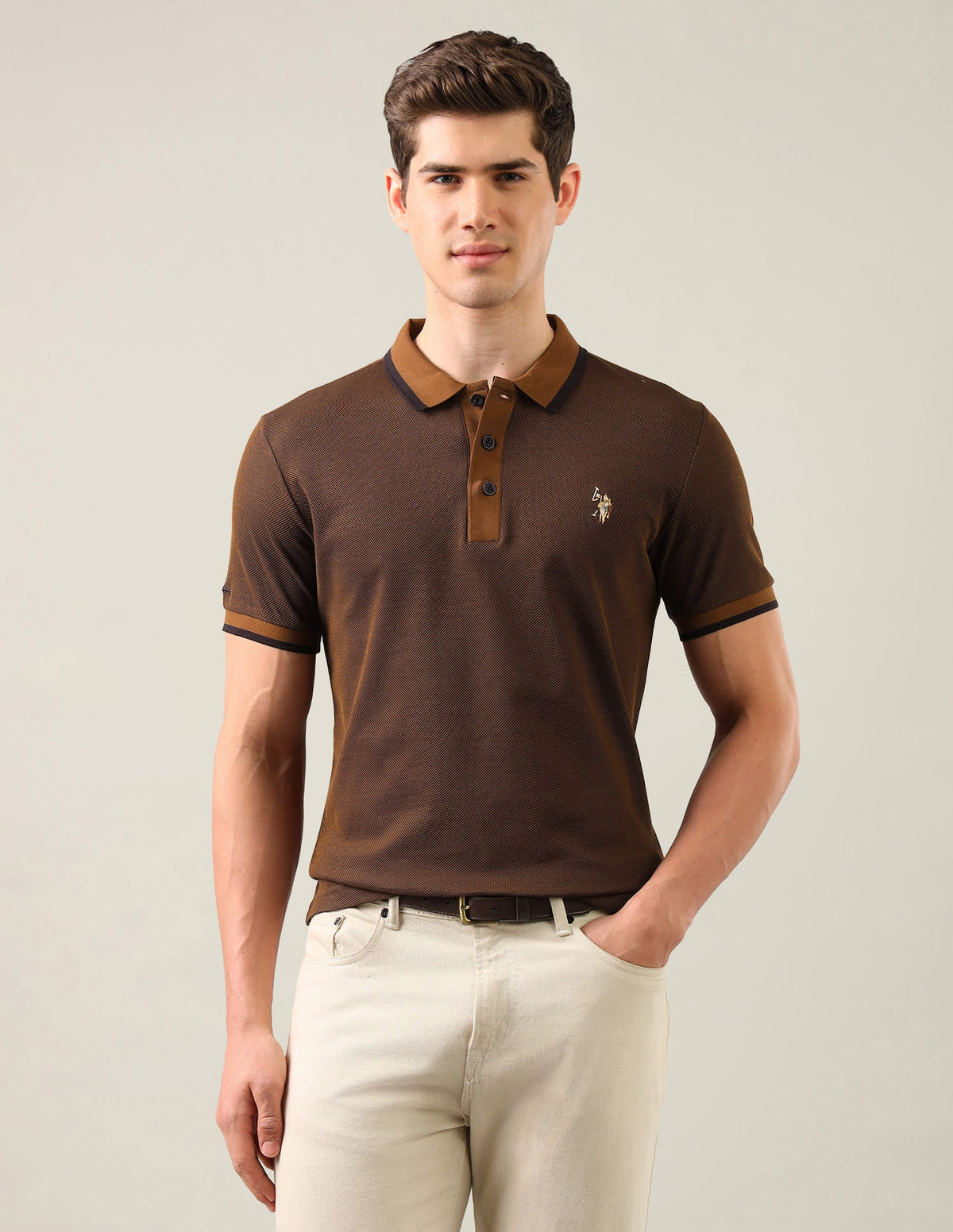 Textured Slim Fit Polo Shirt USP0