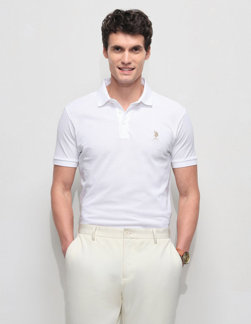 Solid Slim Fit Polo Shirt USP0