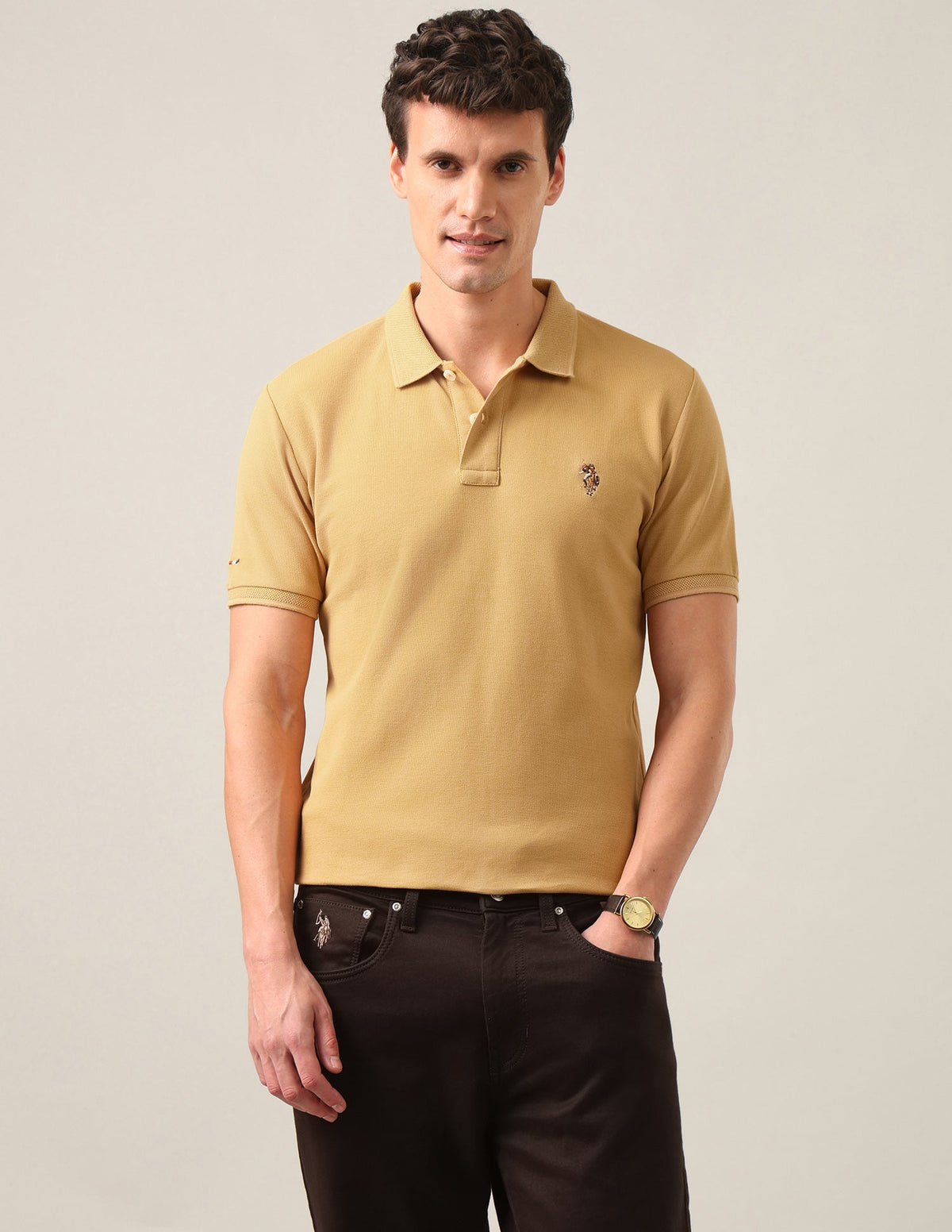Solid Slim Fit Polo Shirt USP0