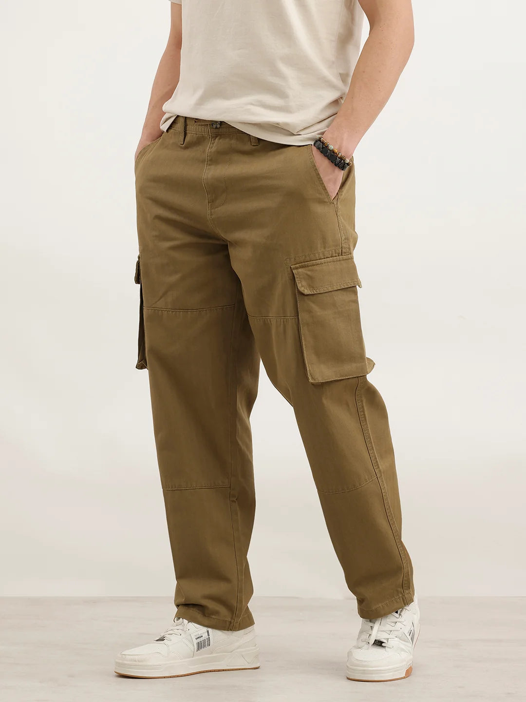 Loose Fit Cargo Trouser | Olive