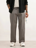 Solid Loose Fit Drawstring Trouser | Grey