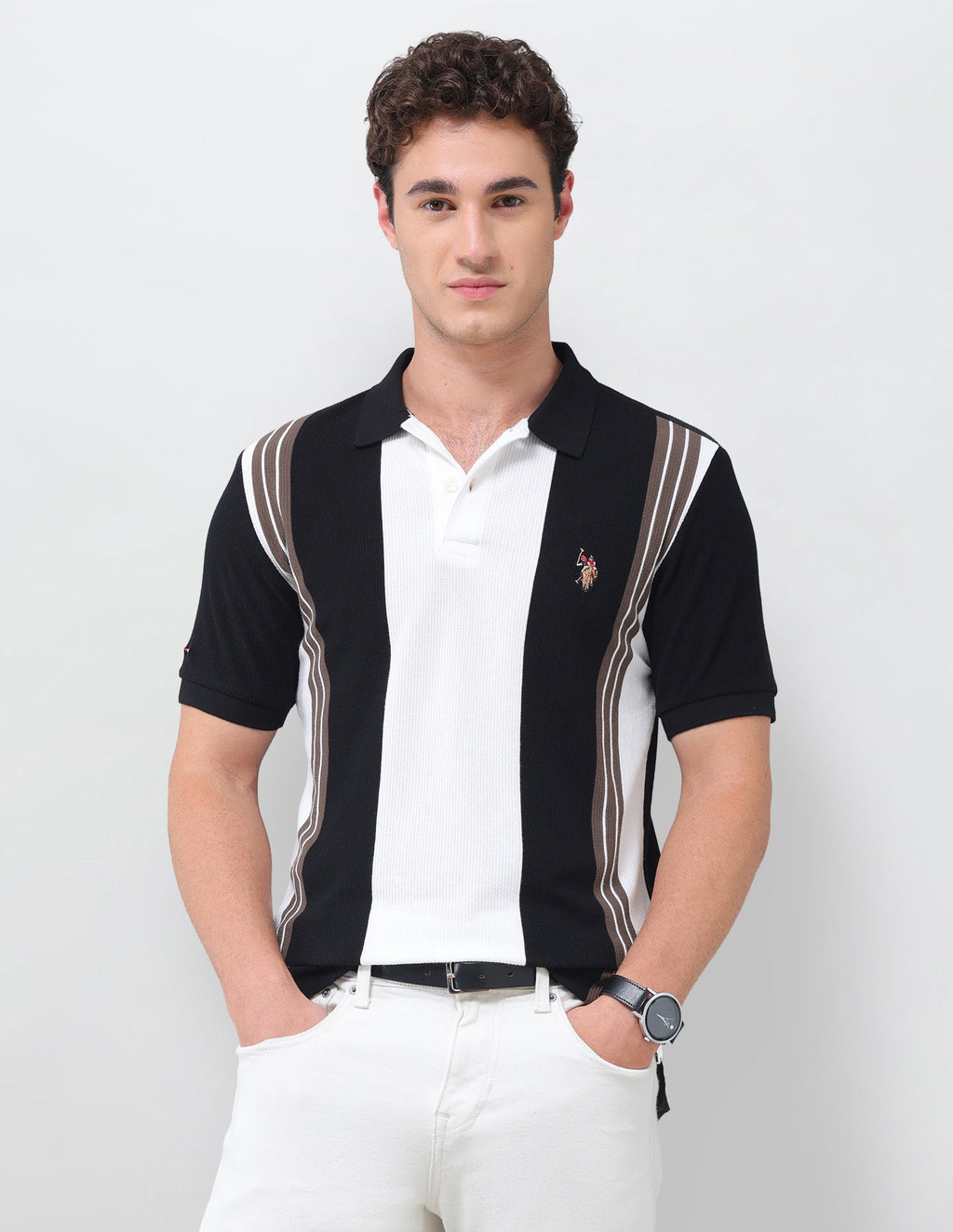 Colourblocked Slim Fit Polo Shirt USP0