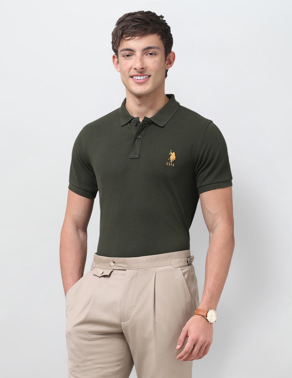 Solid Slim Fit Polo Shirt USP0