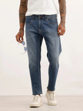 Faded Skinny Crop Denim Jeans | Light Blue