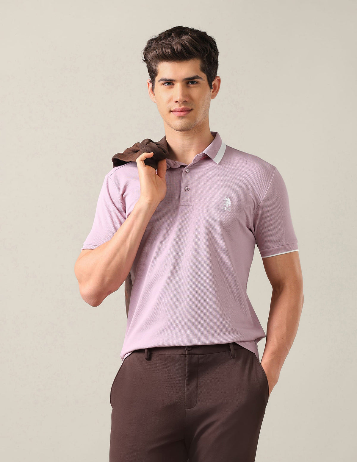 Solid Slim Fit Polo Shirt USP0