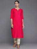Gerua Red Woven Design Silk Straight Kurta