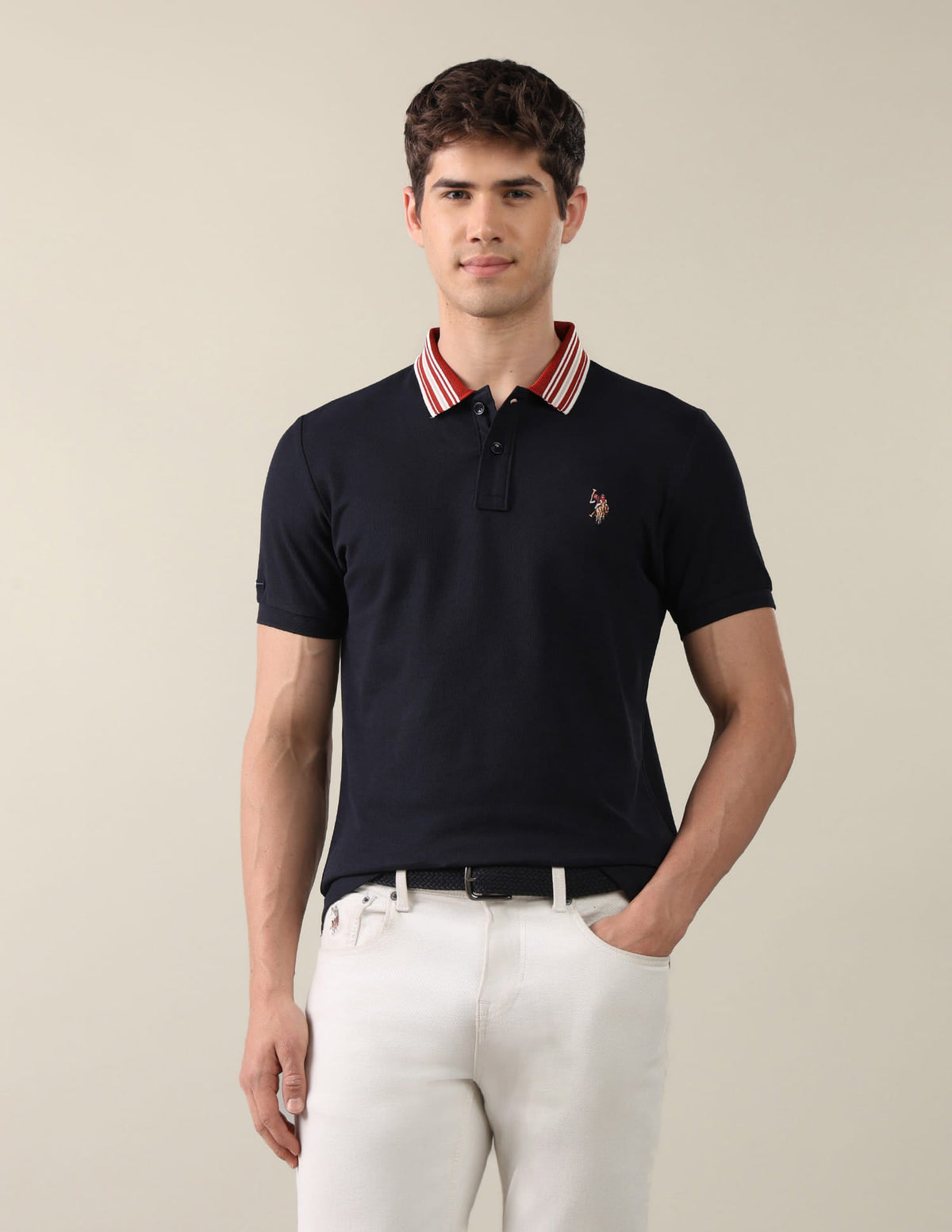 Solid Slim Fit Polo Shirt USP0