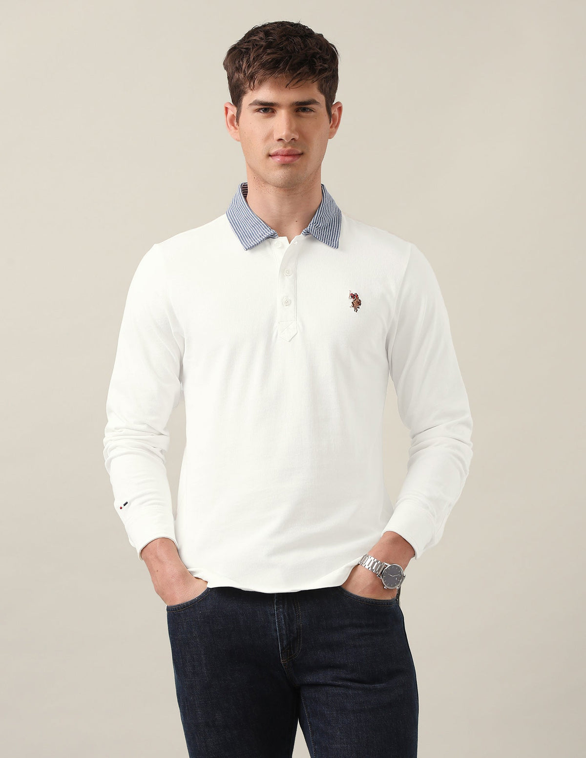 Solid Slim Fit Polo Shirt USP0
