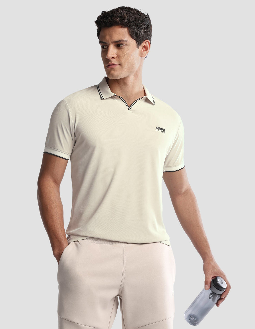 Solid Regular Fit Active Polo Shirt USP0