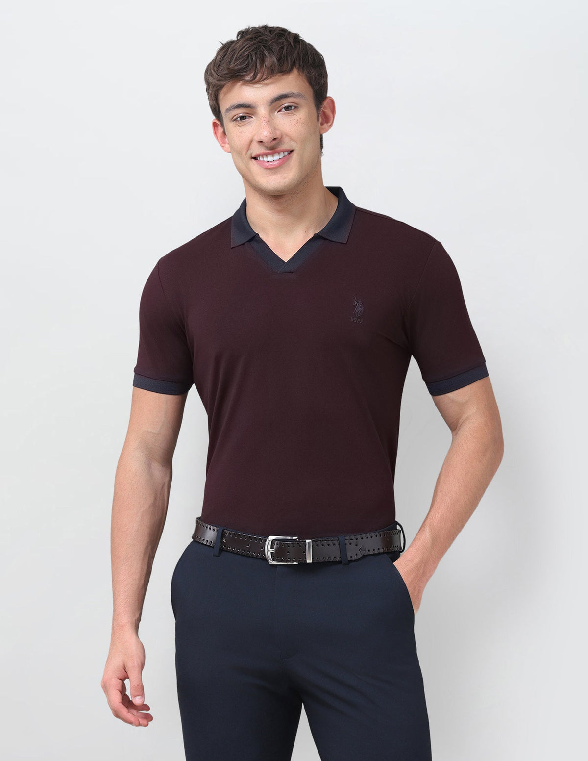 Solid Slim Fit Polo Shirt USP0