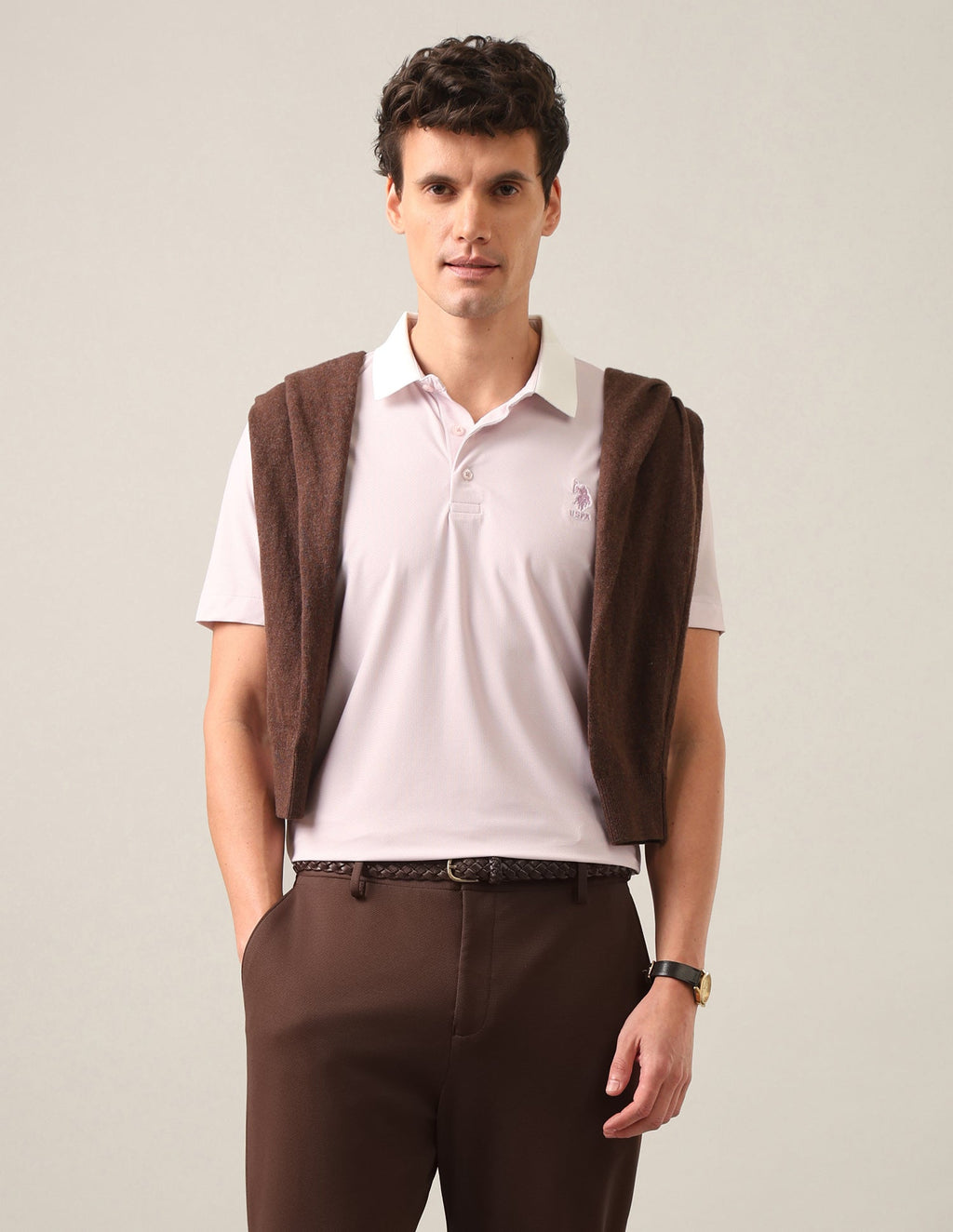 Solid Slim Fit Polo Shirt USP0