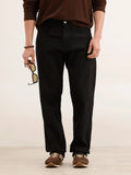 Relaxed Fit Solid Denim Jeans | Black