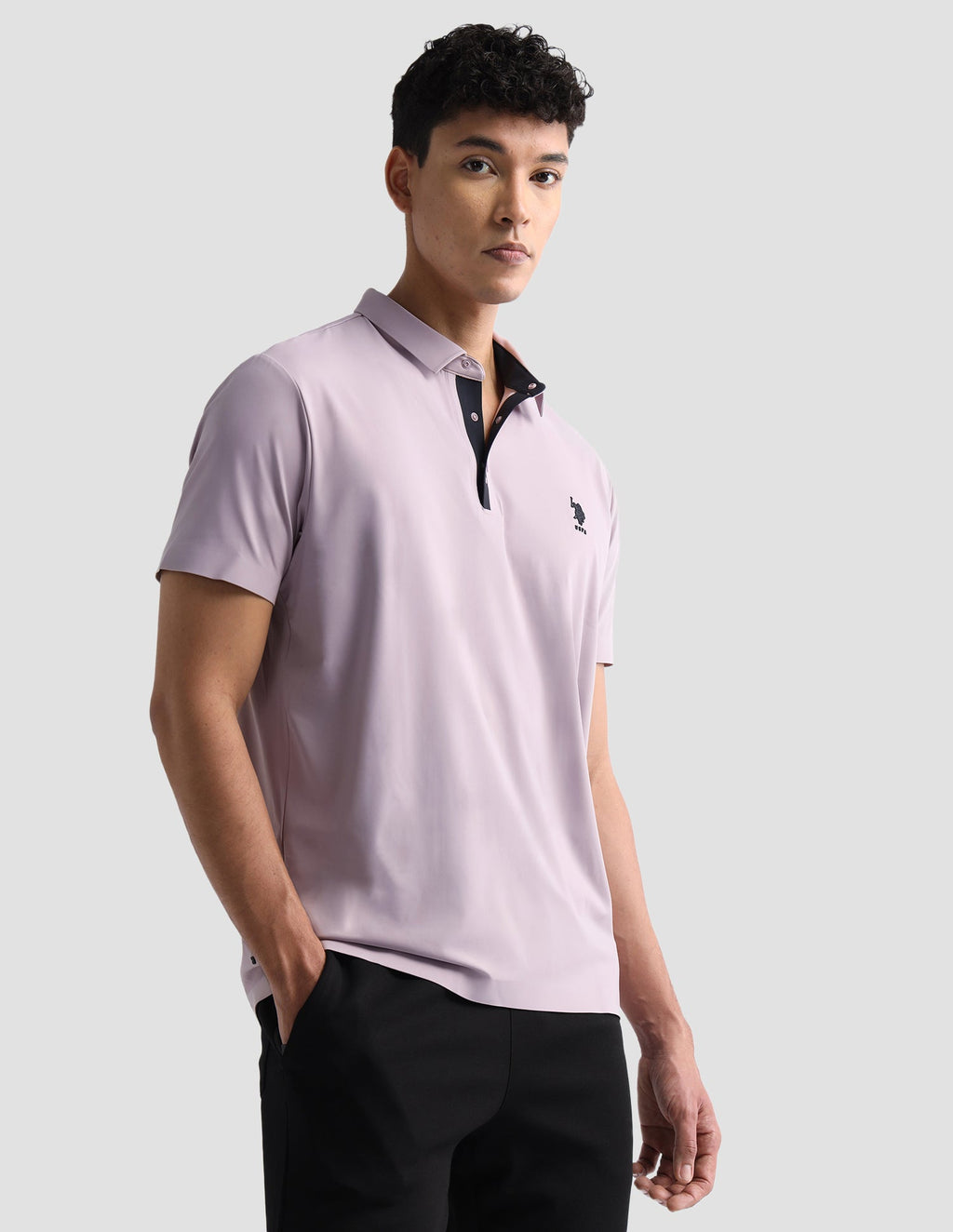 Solid Slim Fit Active Polo Shirt USP0