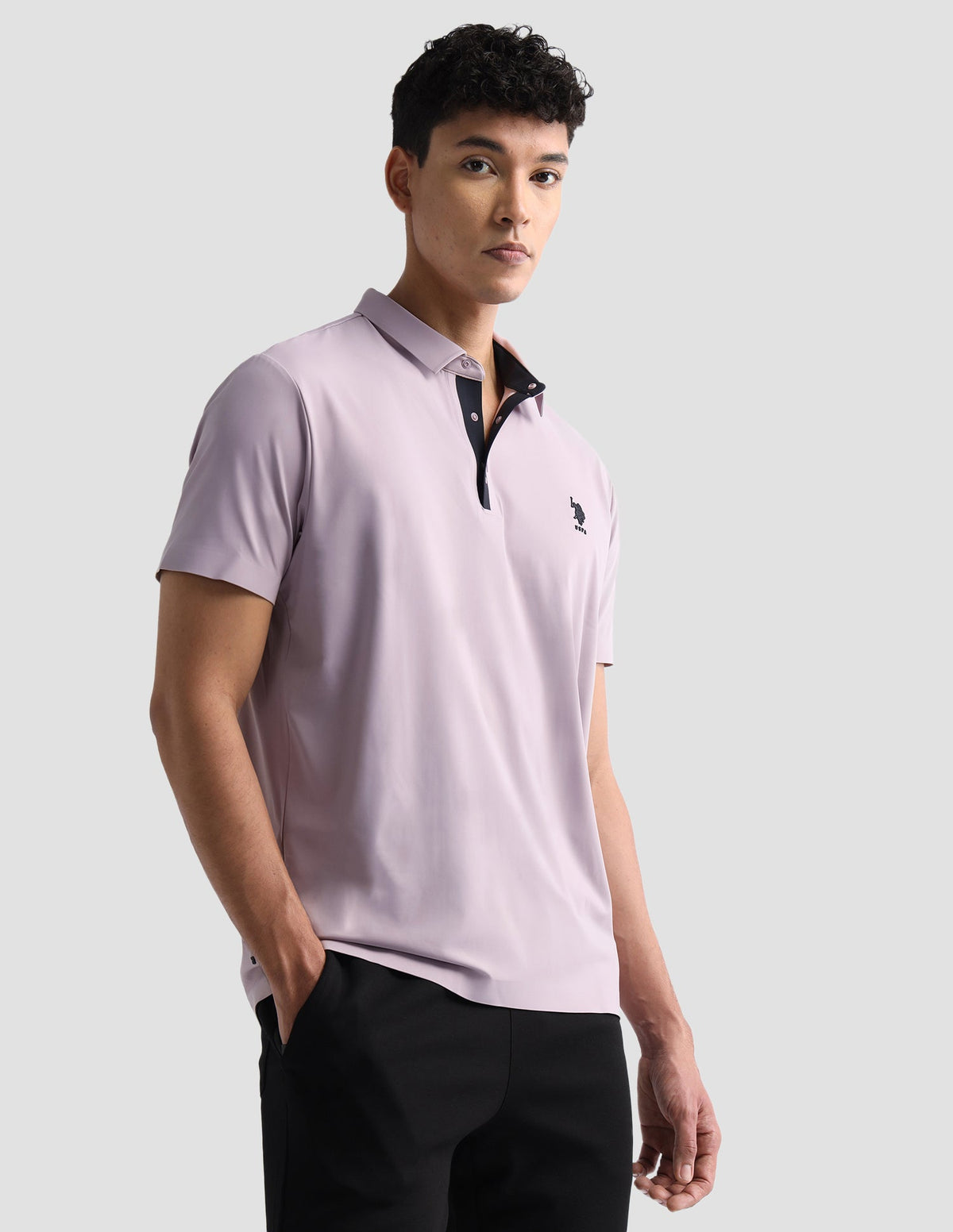 Solid Slim Fit Active Polo Shirt USP0