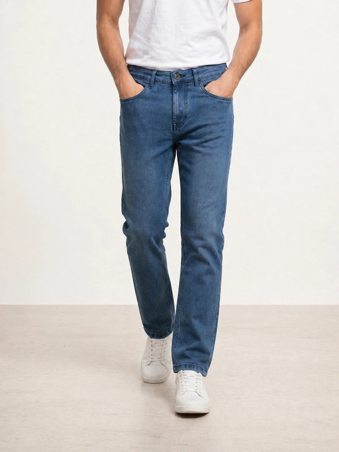 Solid Slim Fit Denim Jeans | Blue