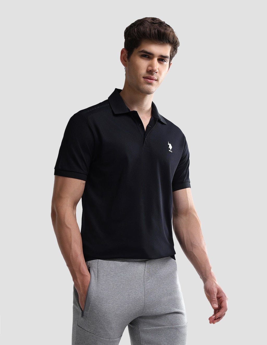 Solid Slim Fit Active Polo Shirt USP0