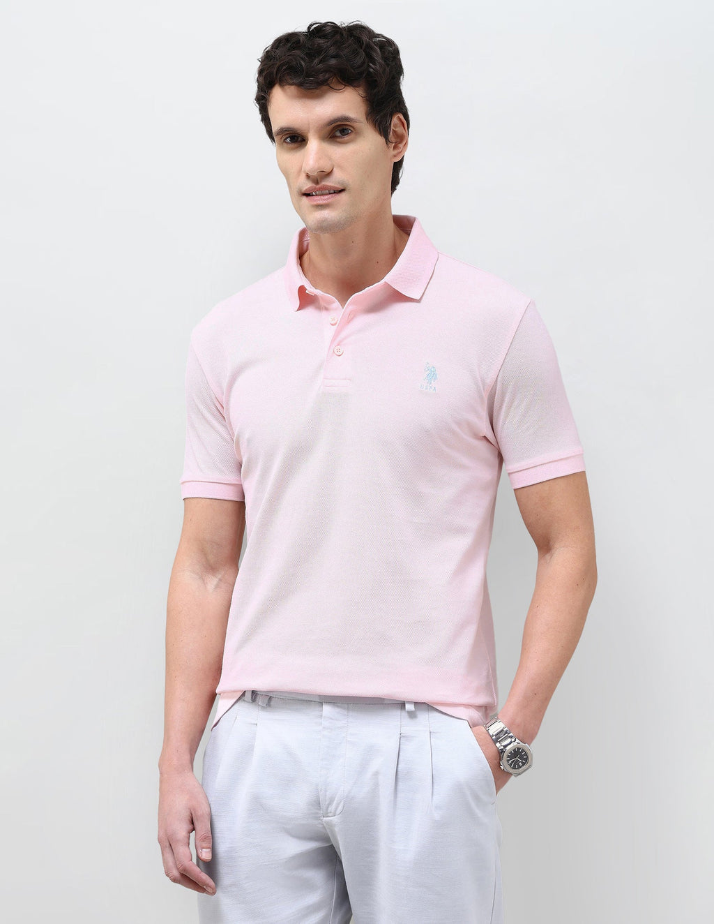 Solid Slim Fit Polo Shirt USP0