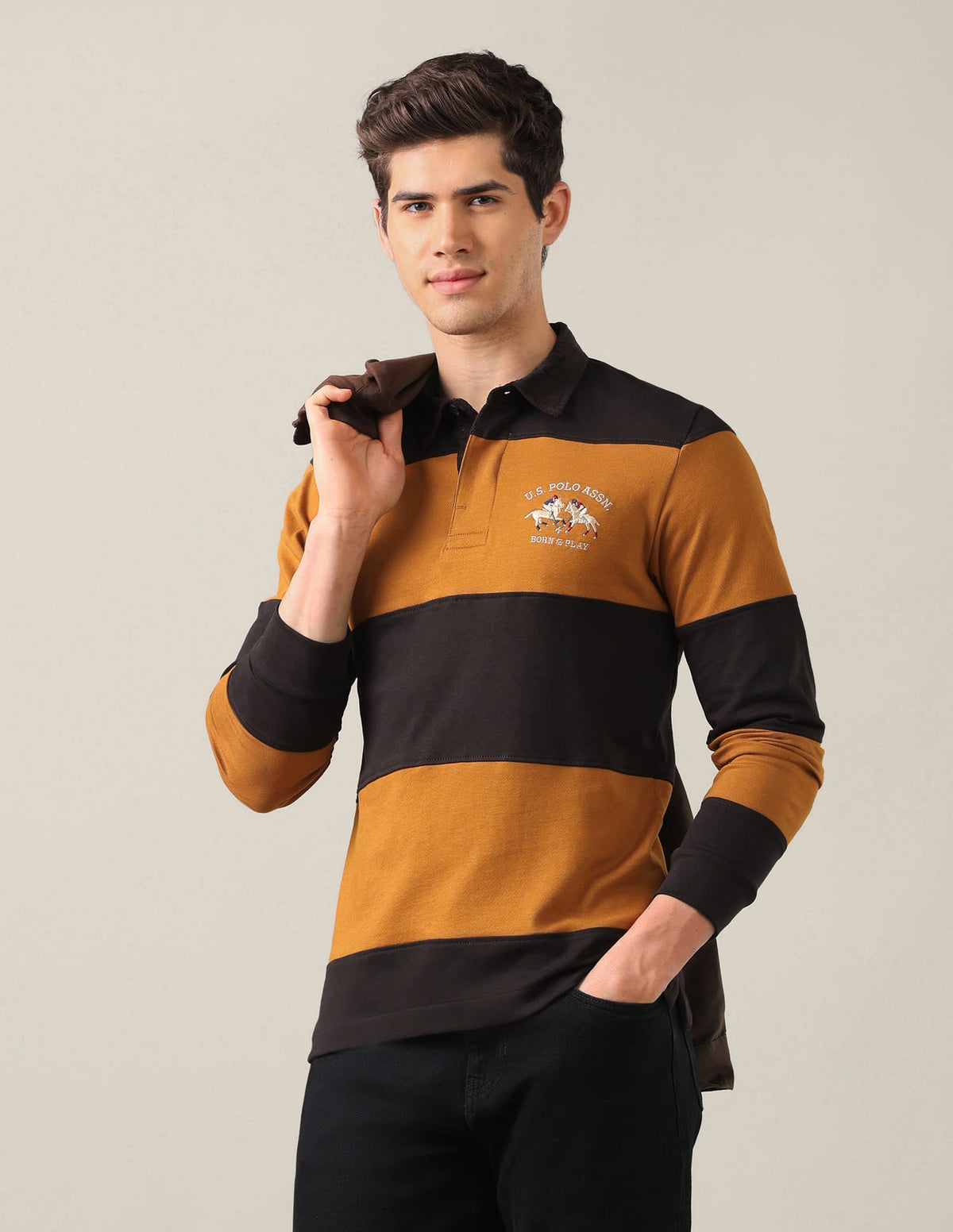 Horizontal Striped Slim Fit Polo Shirt USP0
