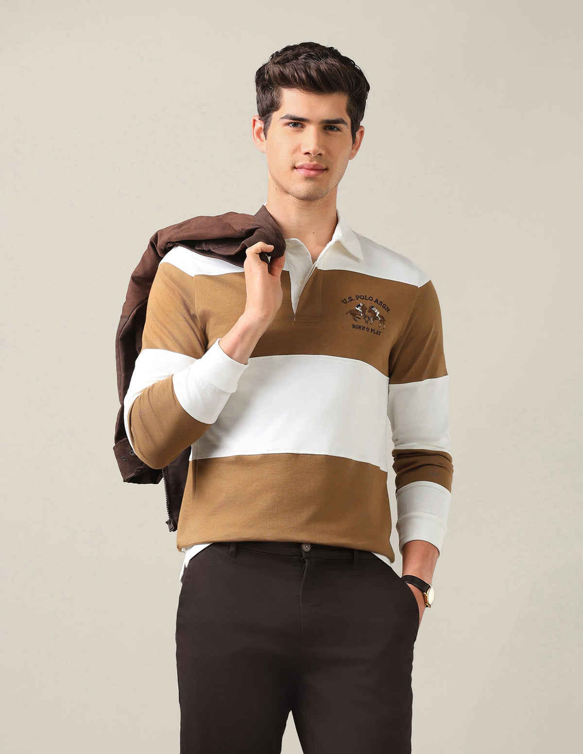 Horizontal Striped Slim Fit Polo Shirt USP0