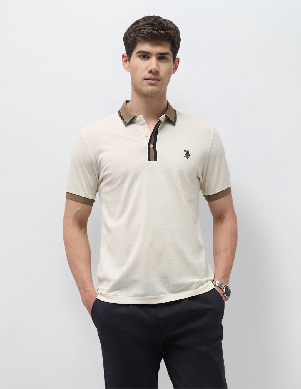 Solid Slim Fit Polo Shirt USP0